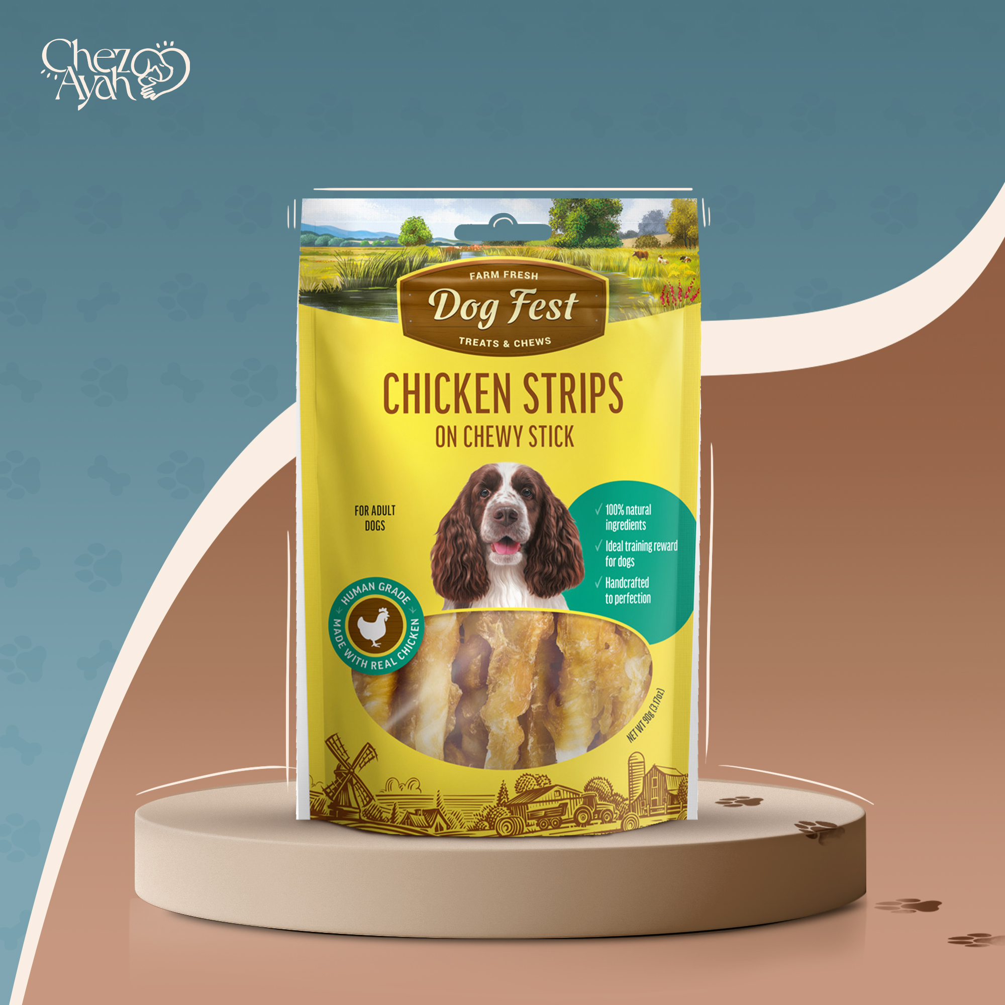Dog fest – Chicken Strips on Chewy Stick 90g